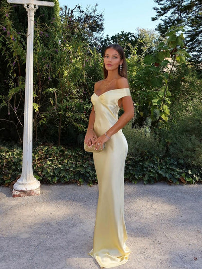Women's Lace Off-Shoulder Evening Wedding Guest Dress