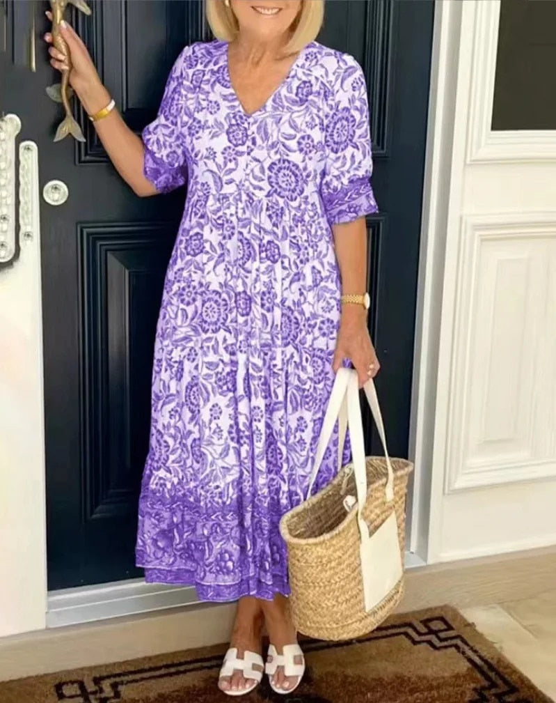 Women's Floral Garden Celebration Midi Dress