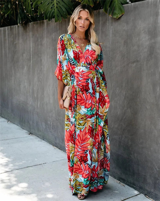 Women's Wrap Wedding Guest Maxi Dress