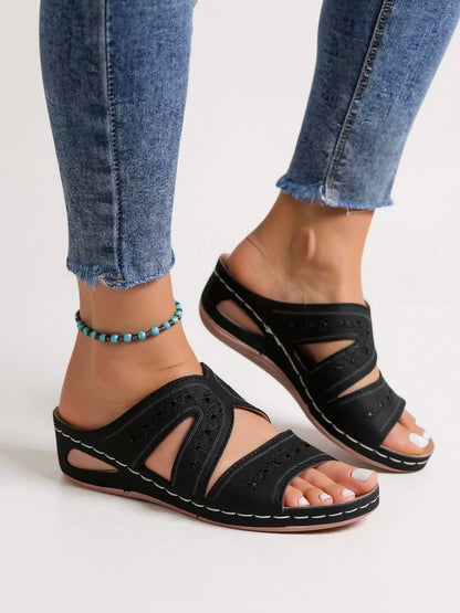 Women's Cushioned Slip-On Flat Sandals