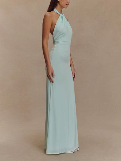 Women's Halter Evening Maxi Dress