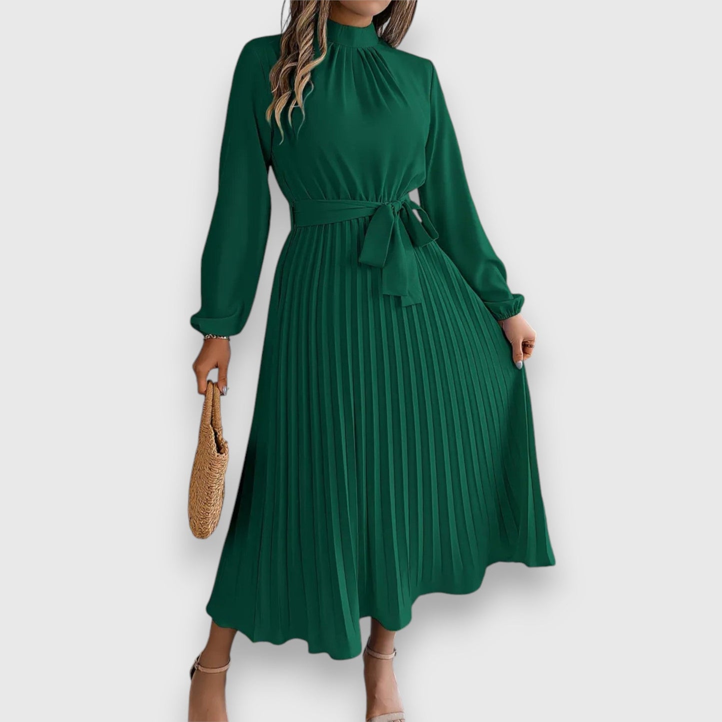 Women's Pleated Wedding Guest Midi Dress