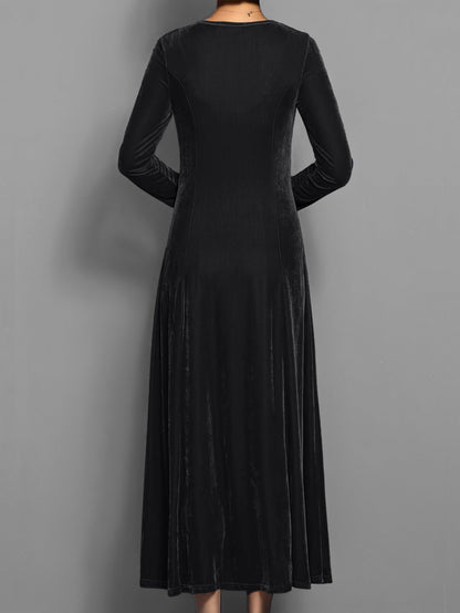 Women's Velvet Evening Midi Dress