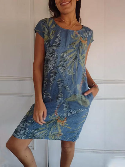 Women's Round Neck All-Day Comfort Midi Dress
