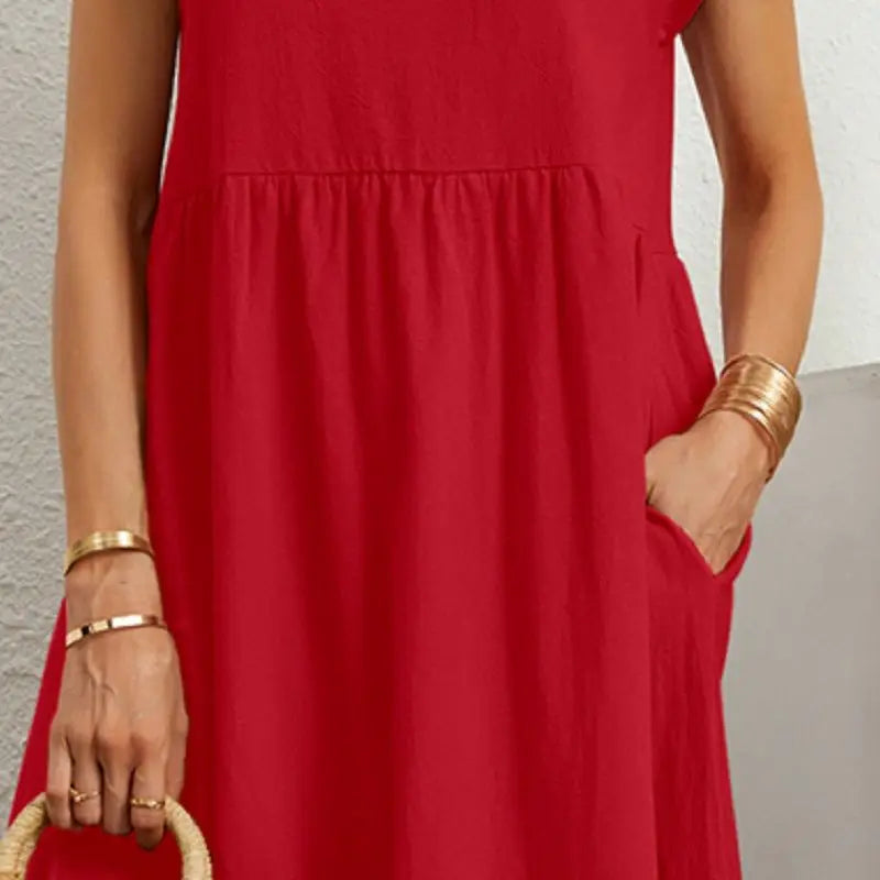 Women's Pocket Casual Day Midi Dress