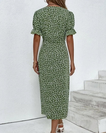 Women's V-Neck Casual Summer Midi Dress