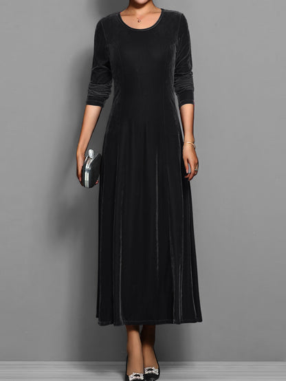 Women's Velvet Evening Midi Dress
