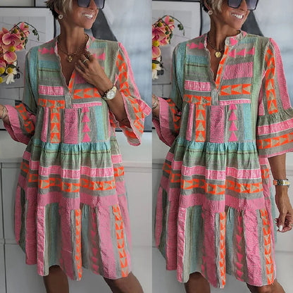 Women's A-Line Floral Midi Dress