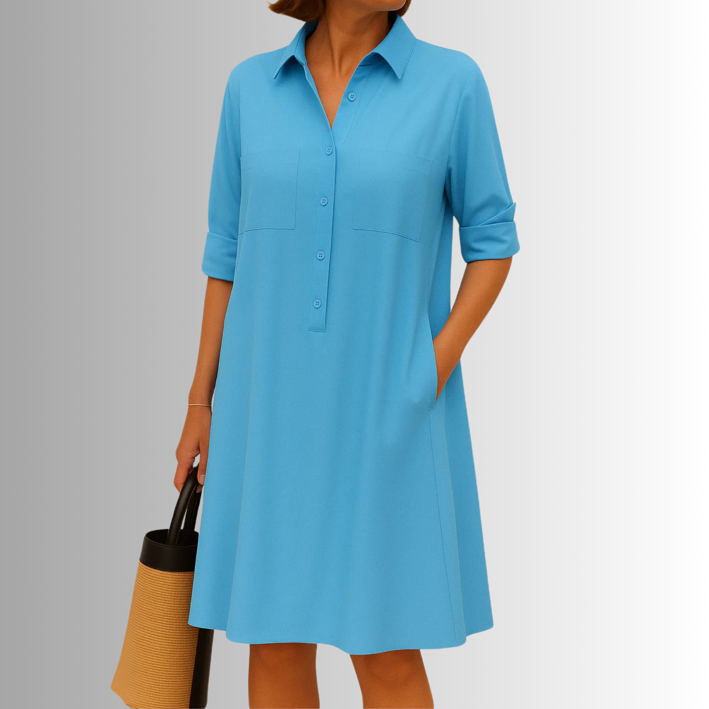 Women's A-Line Button Summer Dress