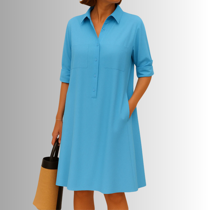 Women's A-Line Button Summer Dress