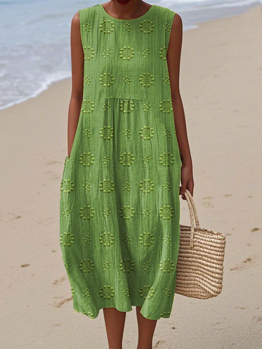 Women's Sleeveless Casual Summer Midi Dress