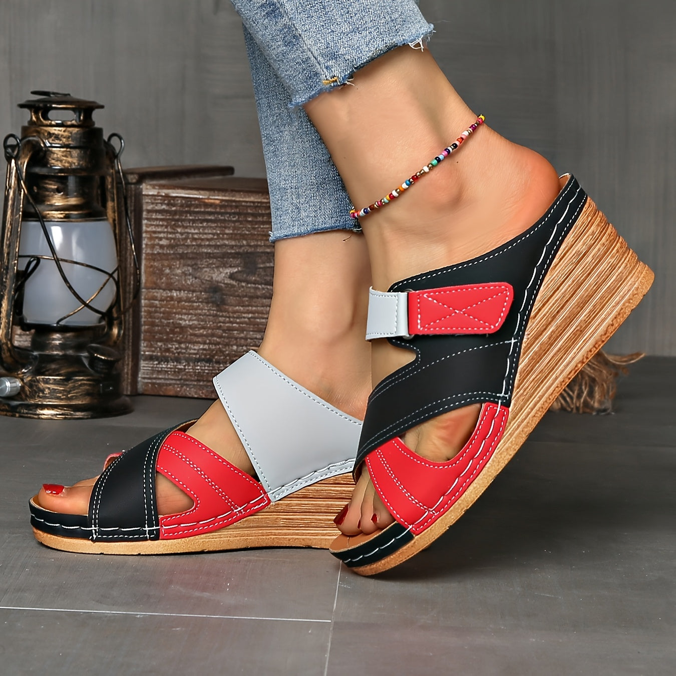 Women's Platform Wedge Slide Sandals