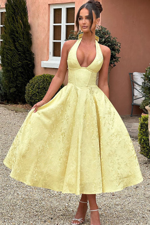 Women's Jacquard Formal Evening Maxi Dress