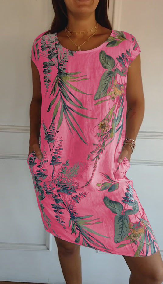 Women's Round Neck All-Day Comfort Midi Dress