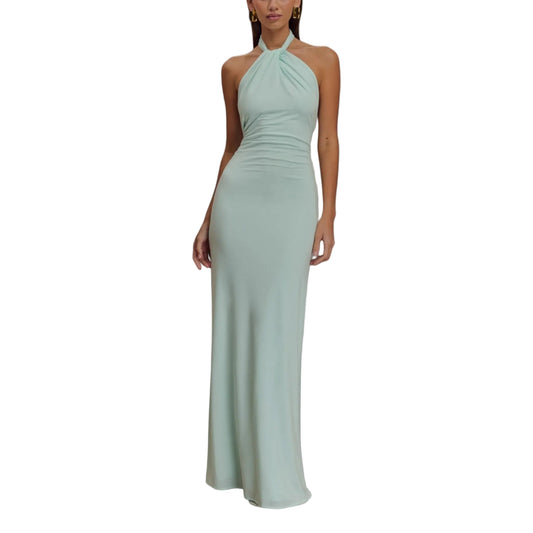 Women's Halterneck Bodycon Open-Back Maxi Dress