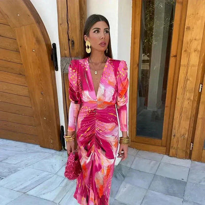 Women's Wrap Wedding Guest Maxi Dress