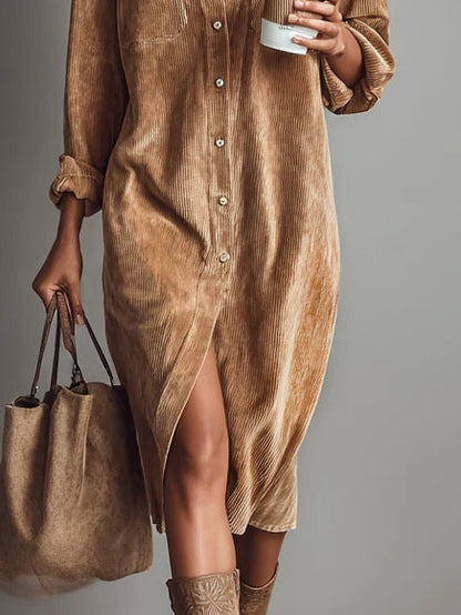 Women's Flared Hem Polished Evening Midi Dress