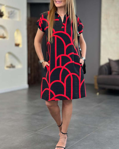 Women's Short Sleeve Casual Midi Dress
