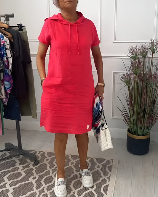 Women's Hooded Casual Everyday Midi Dress
