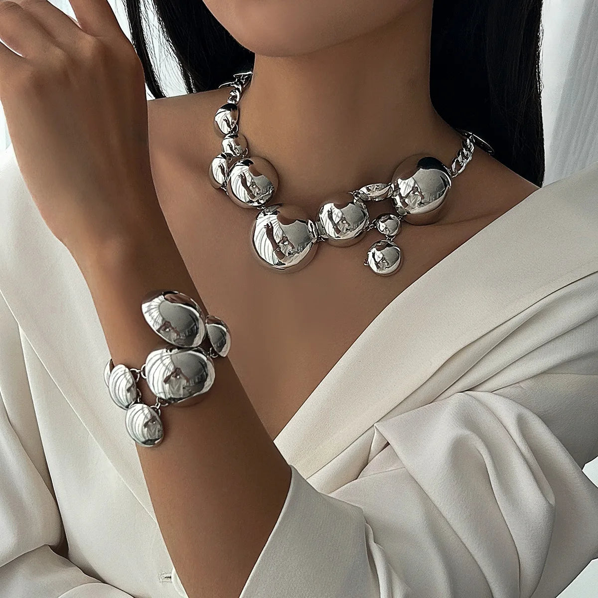 Valora Non-Tarnish Metal Orb Earrings Set