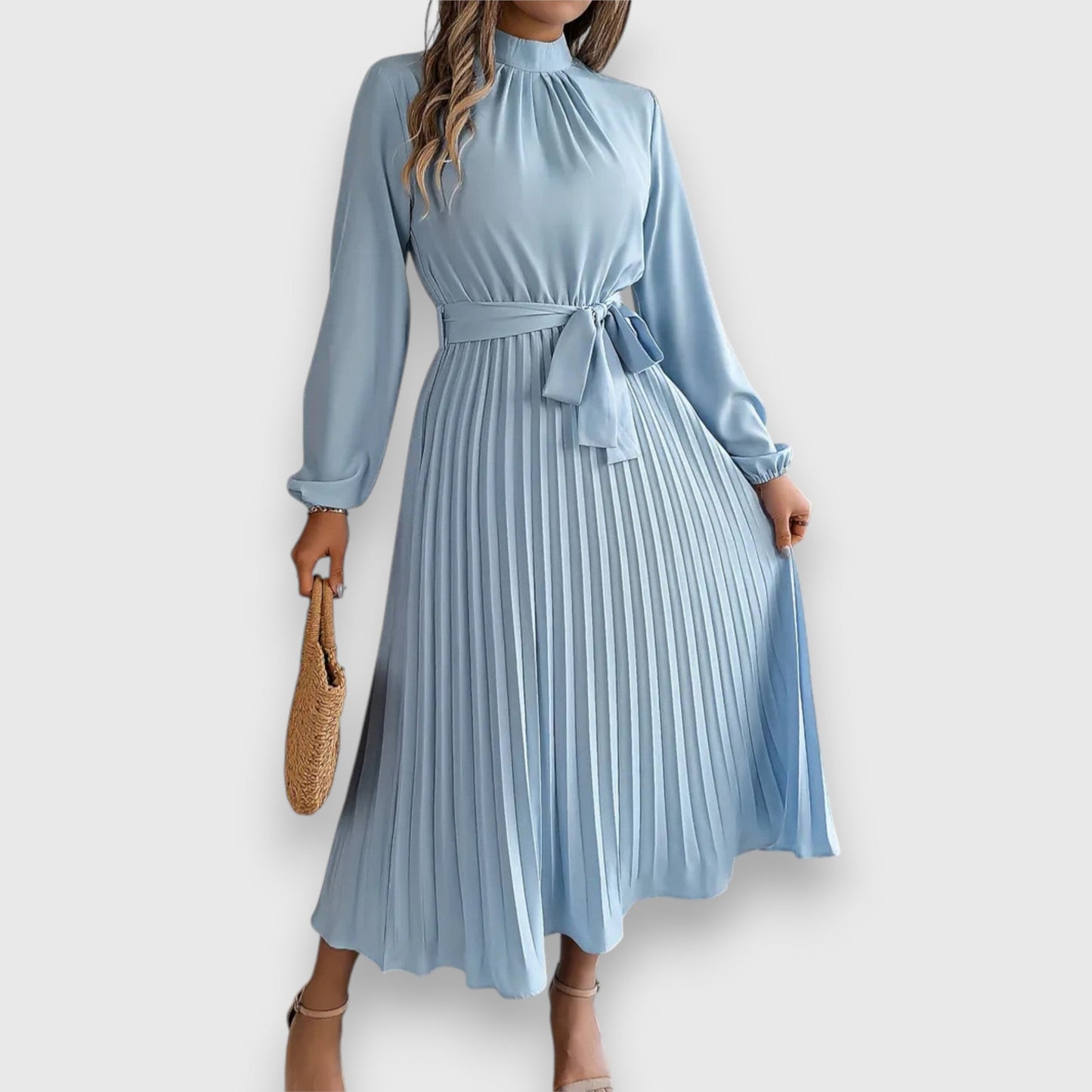 Women's Pleated Wedding Guest Midi Dress