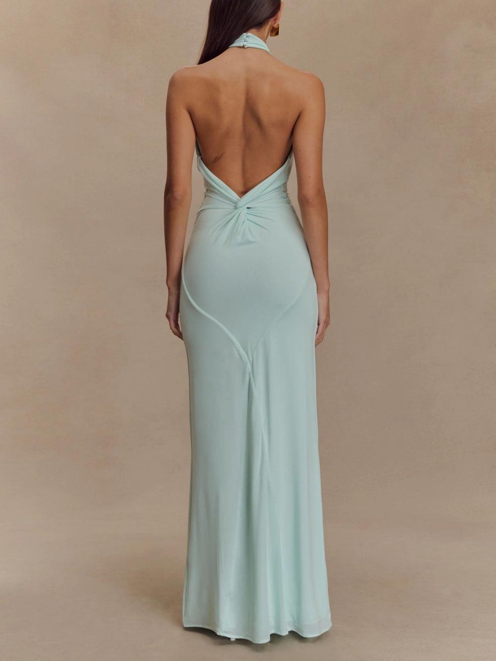 Women's Halter Evening Maxi Dress