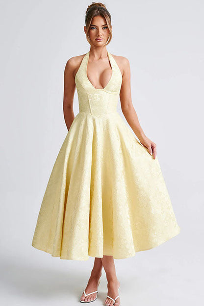 Women's Jacquard Formal Evening Maxi Dress