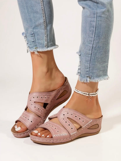 Women's Cushioned Slip-On Flat Sandals