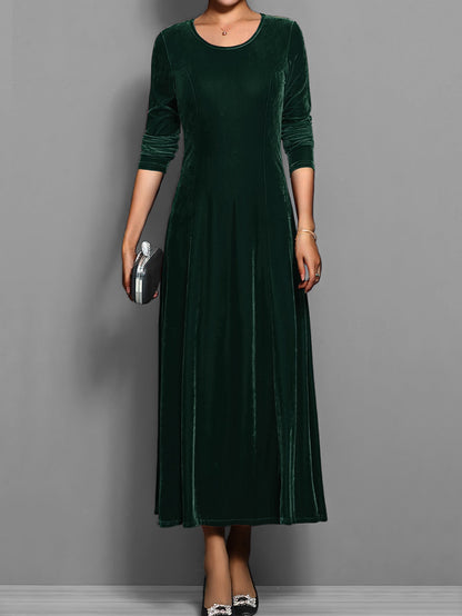 Women's Velvet Evening Midi Dress