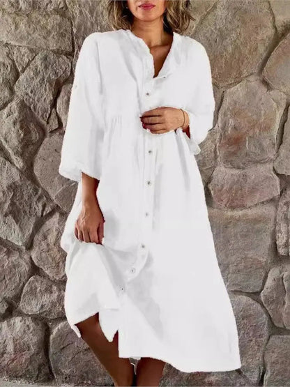 Women's Button-Down Summer Midi Dress