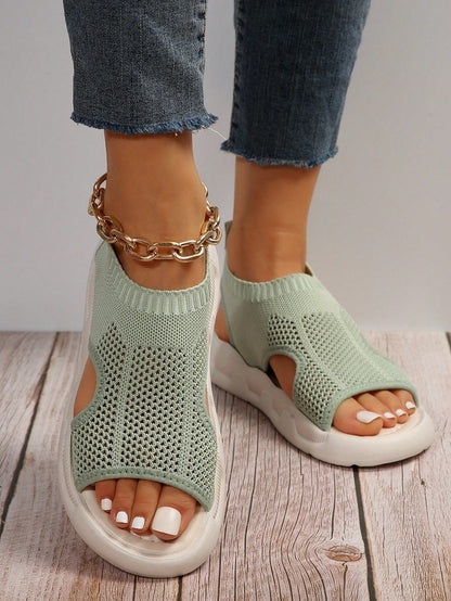 Women's Open Toe Slip-On Platform Sandals