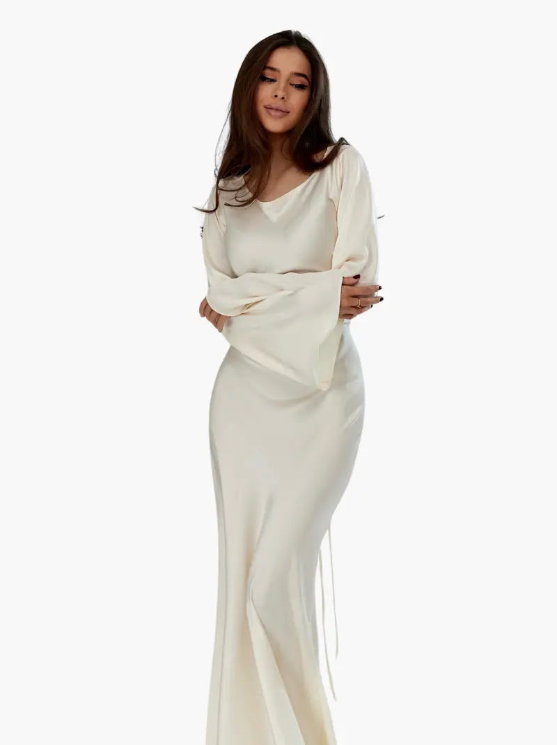 Women's Satin Formal Evening Maxi Dress