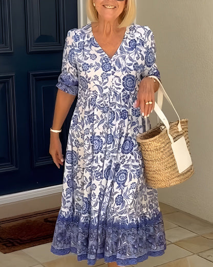 Women's Floral Garden Celebration Midi Dress