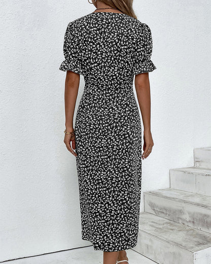 Women's V-Neck Casual Summer Midi Dress