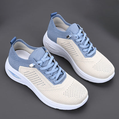 Women's Mesh Lace-Up Air Cushion Walking Sneakers