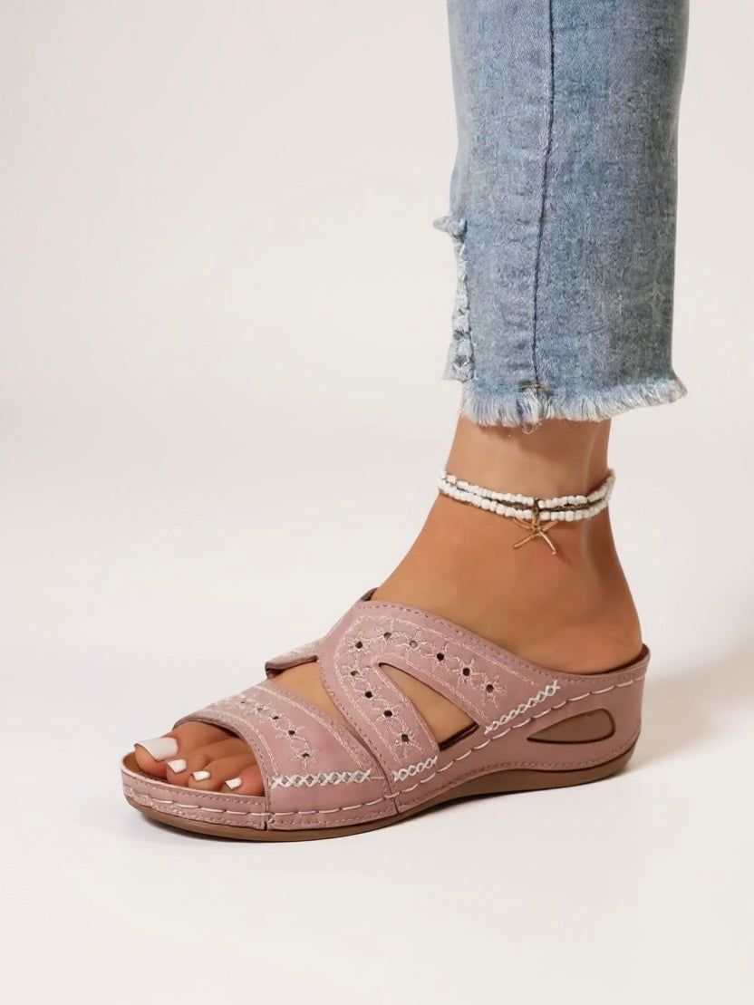 Women's Cushioned Slip-On Flat Sandals