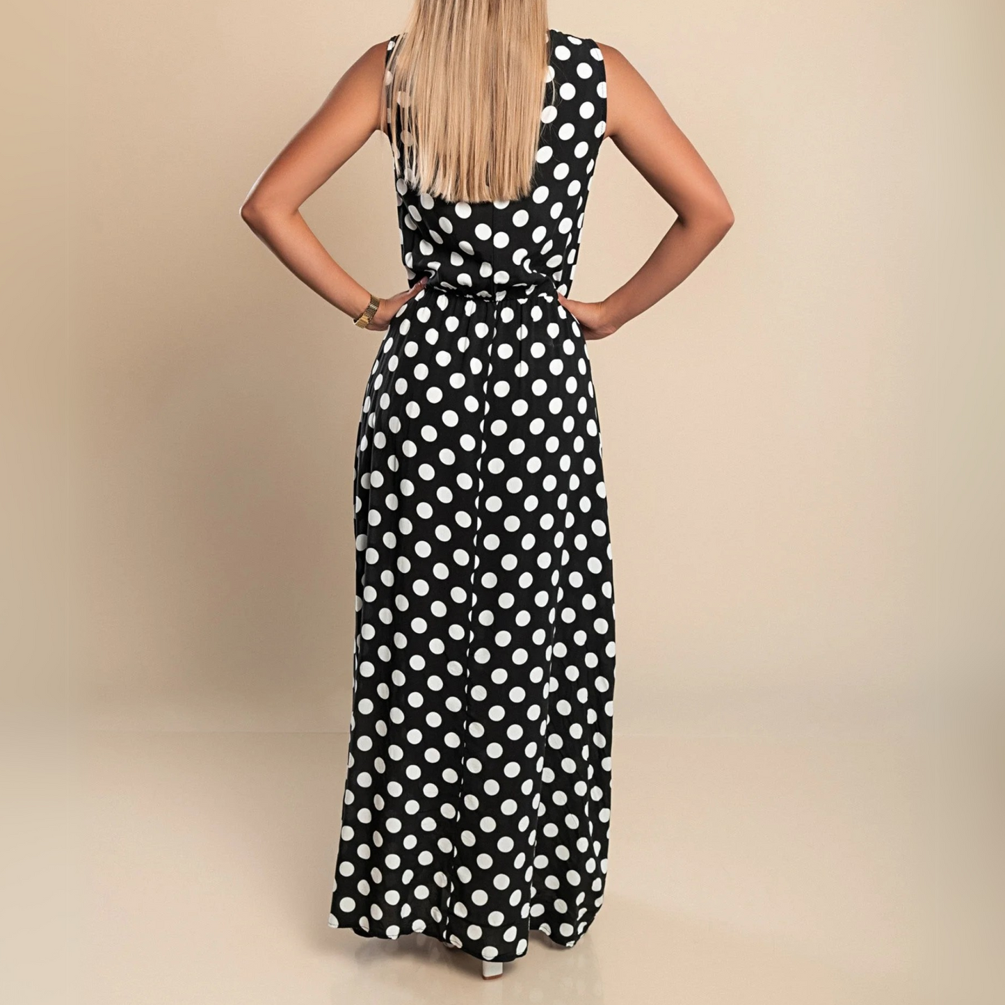 Women's Polka Dot Casual Vacation Maxi Dress