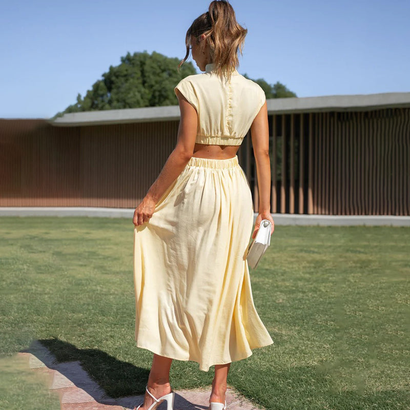Women's Halter Neck Summer Midi Dress