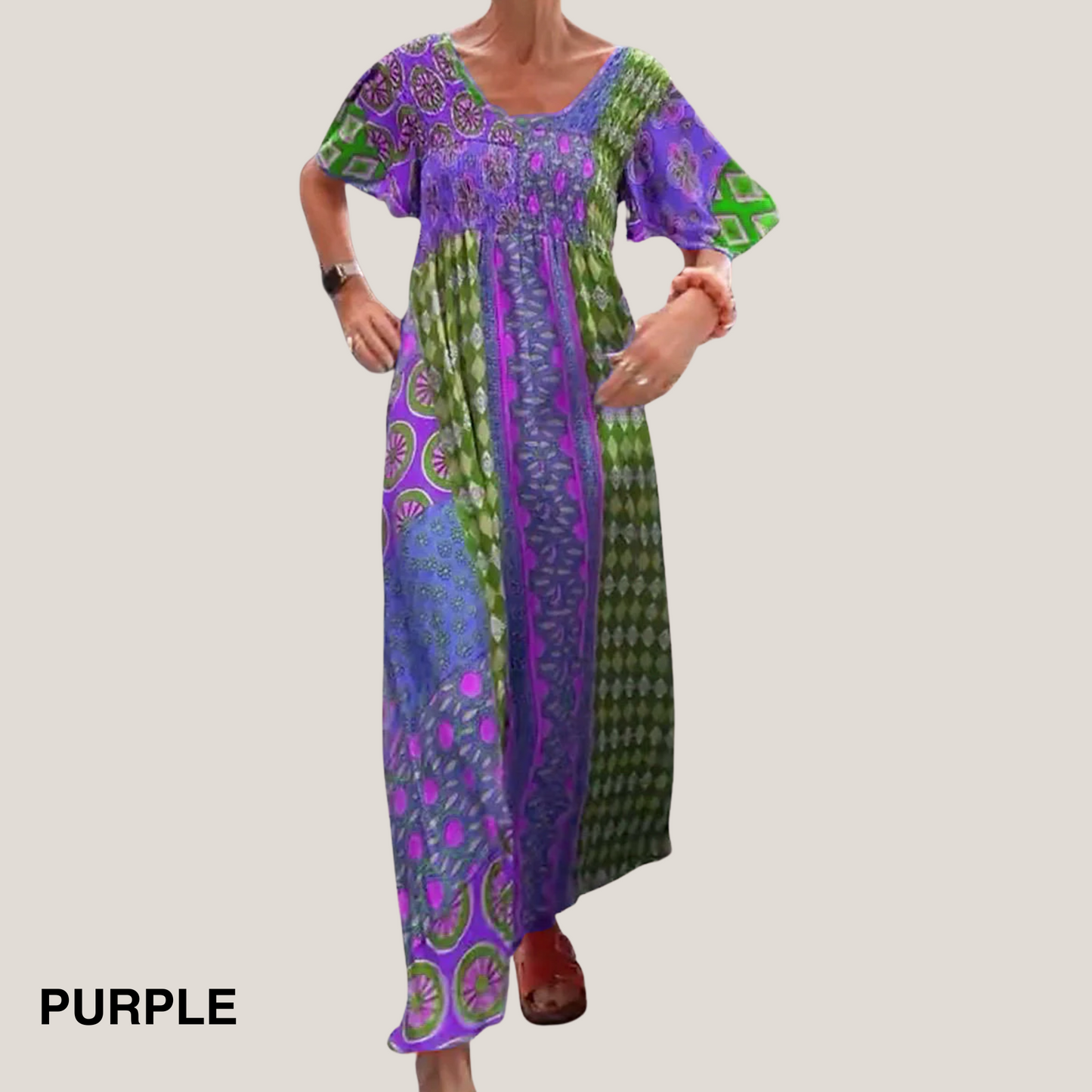 Women's Paisley Print Casual Evening Midi Dress