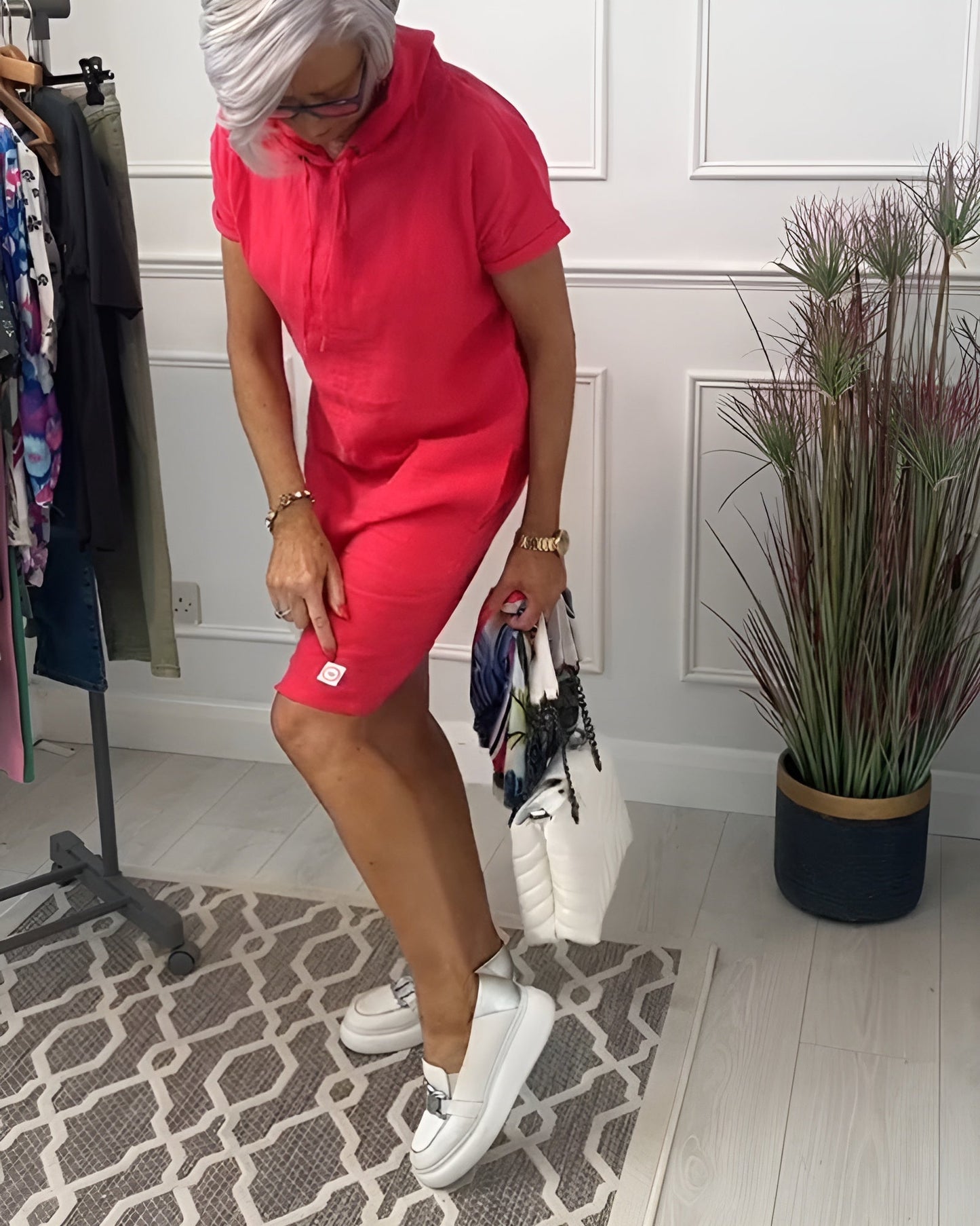 Women's Hooded Casual Everyday Midi Dress