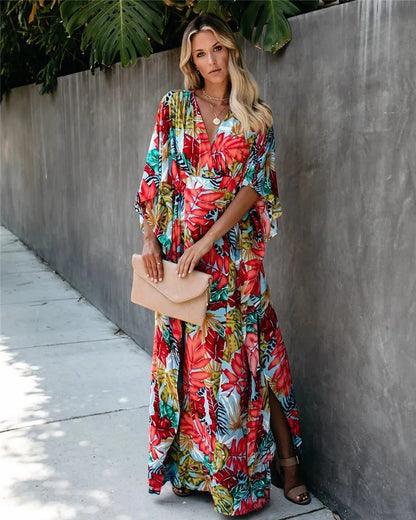 Women's Wrap Wedding Guest Maxi Dress