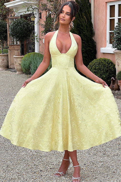 Women's Jacquard Formal Evening Maxi Dress