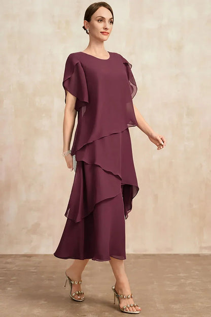 Women's Chiffon Elegant Evening Midi Dress