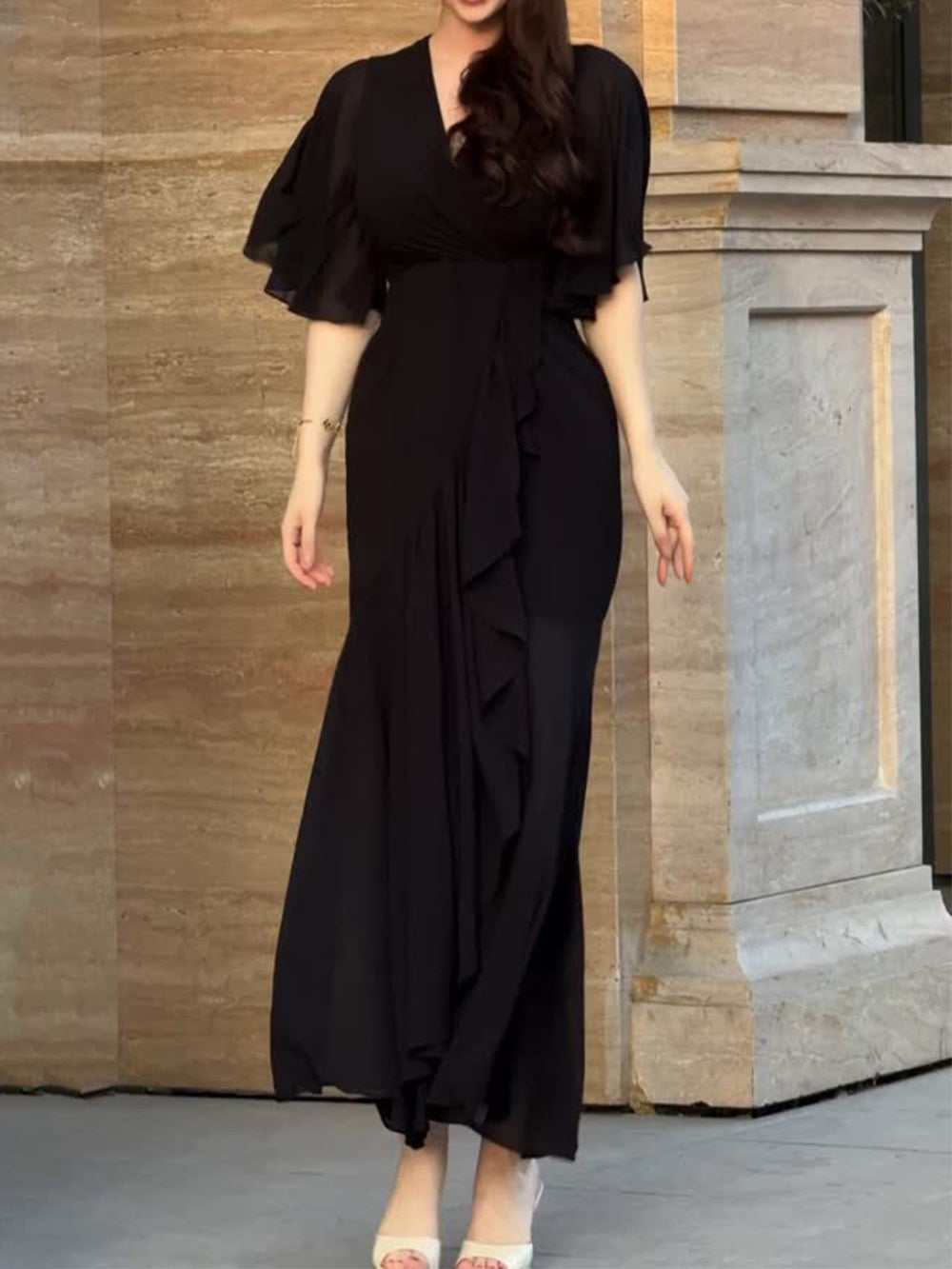 Women's Printed Retro Style Midi Dress