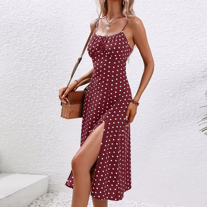 Women's Polka Dot Summer Midi Dress