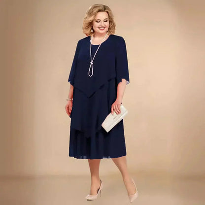 Women's Chiffon Wedding Guest Midi Dress