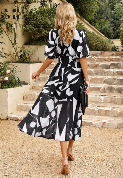 Women's Floral Print Casual Midi Dress