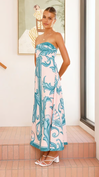 Women's Printed Wedding Guest Maxi Dress