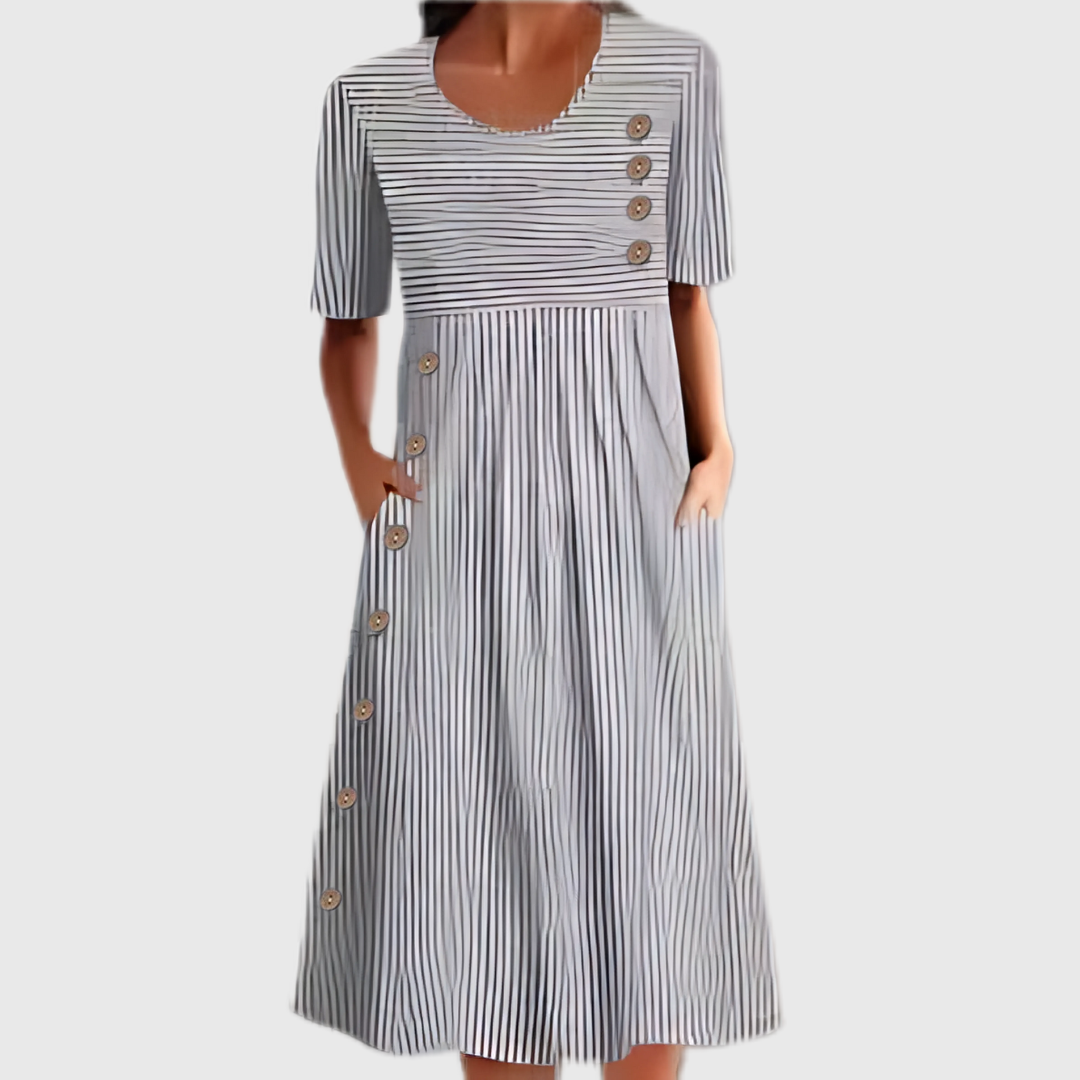 Women's Striped Summer Midi Dress