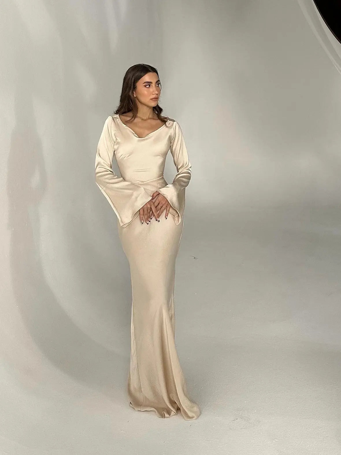 Women's Satin Formal Evening Maxi Dress